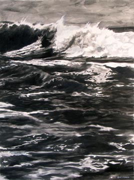 Kat O'Connor ocean graphite drawing waves