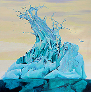 Kat O'Connor iceberg splash yellow sky