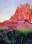 Kat O'Connor light rocks flowers acrylic painting New Mexico