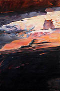 Kat O'Connor cowboy cave Utah rocks light abstract acrylic painting