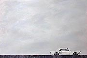 Kat O'Connor white 1966 mustang car acrylic painting 