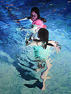 Kat O'Connor oil painting figure water